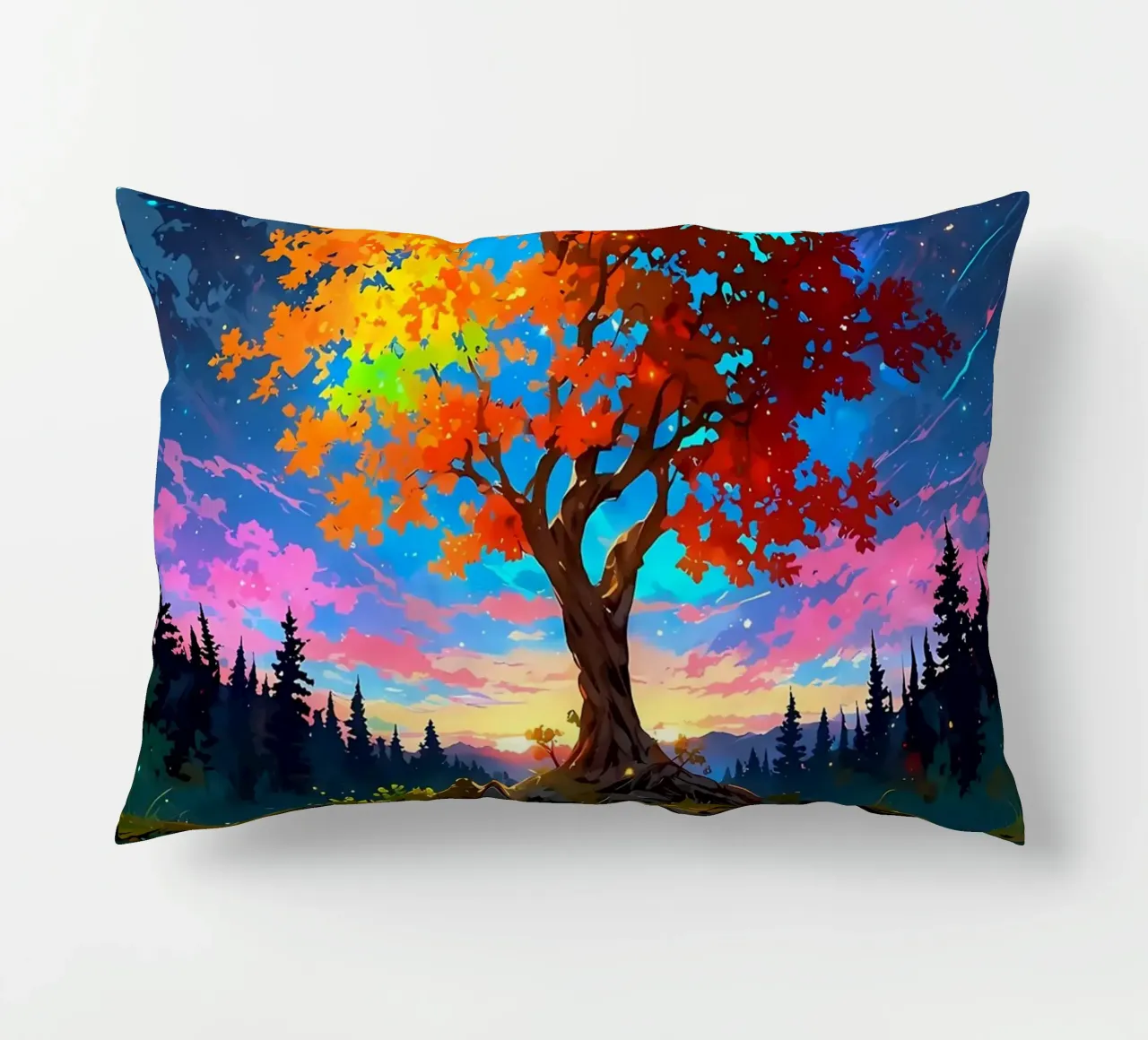 tree lake reflection decorative cushion by Jennifer R Spyhalski