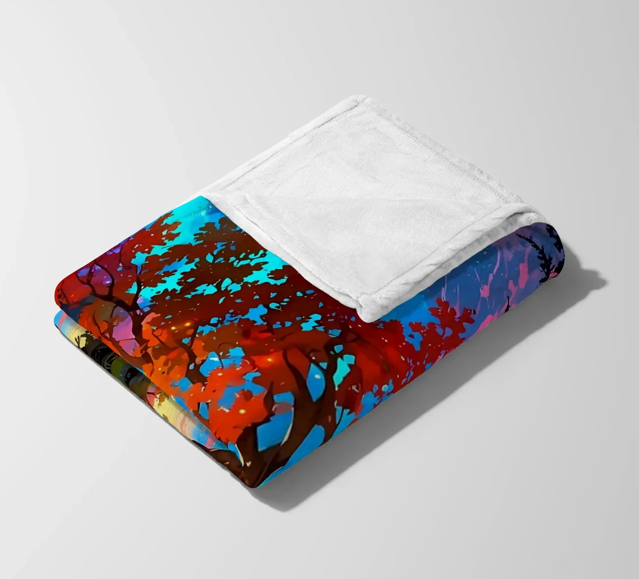 tree lake reflection fleece blanket by Jennifer R Spyhalski