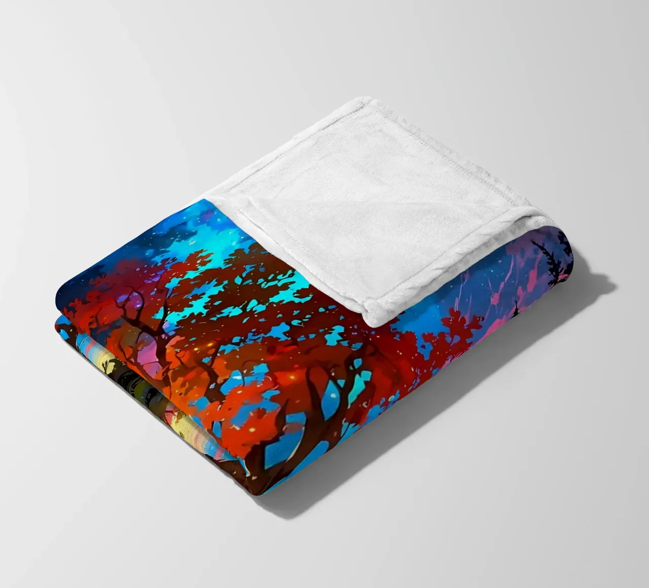 tree lake reflection fleece blanket by Jennifer R Spyhalski