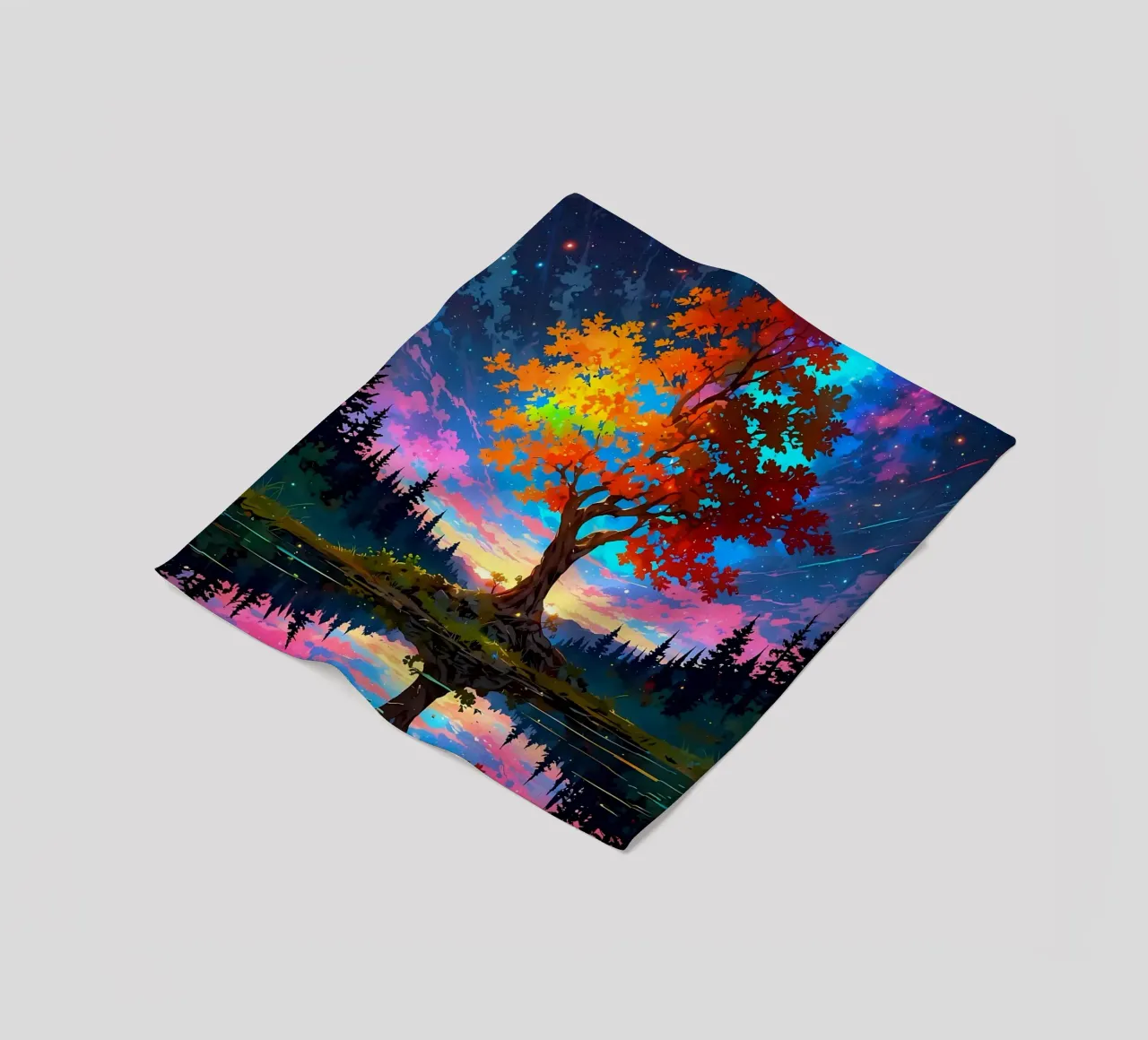 tree lake reflection fleece blanket by Jennifer R Spyhalski