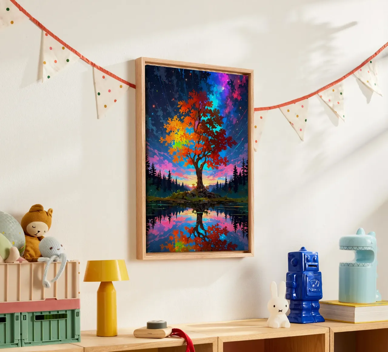 tree lake reflection canvas by Jennifer R Spyhalski