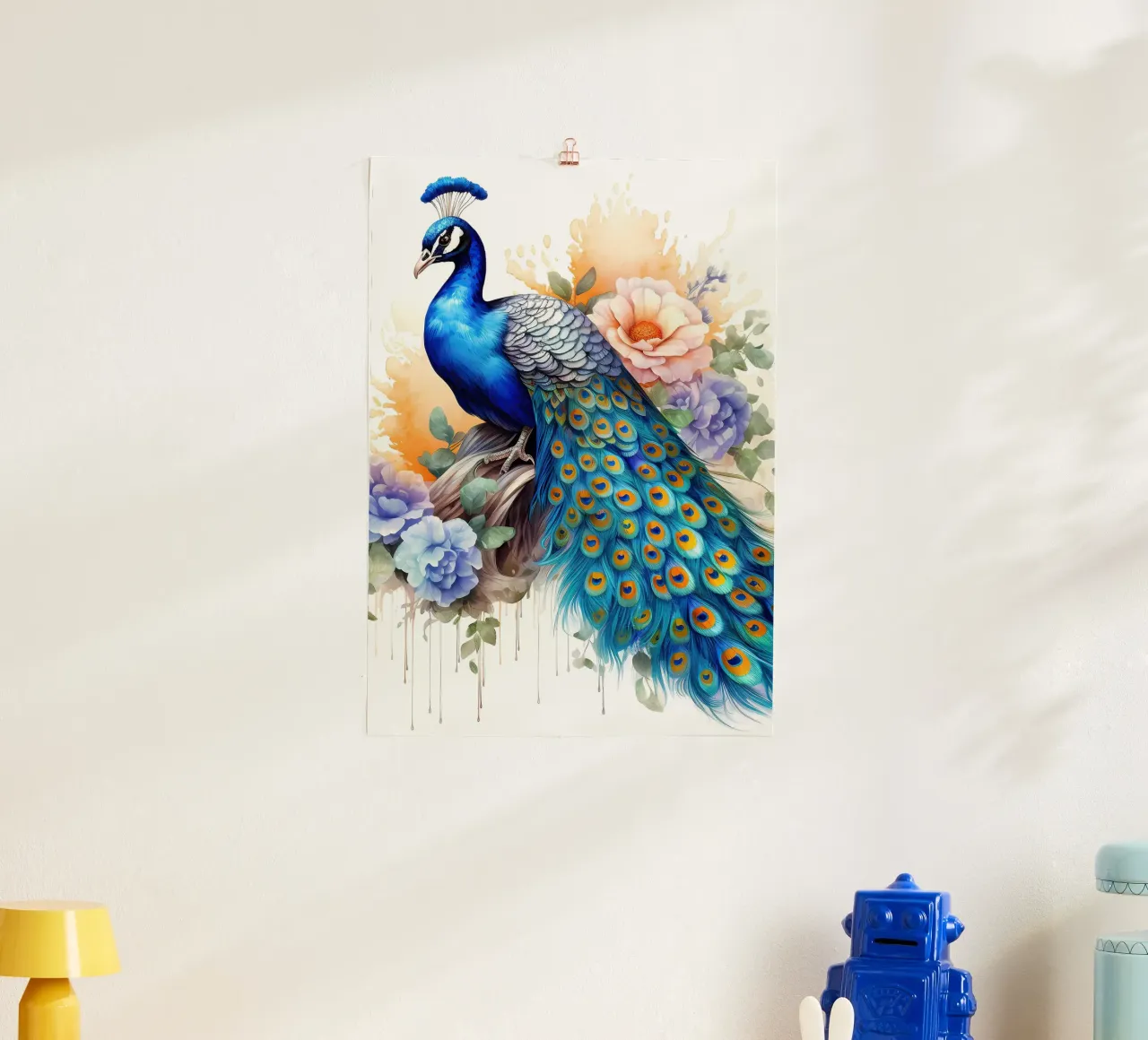 fiori di piume blu pavone carta hahnemühle da Jennifer R Spyhalski