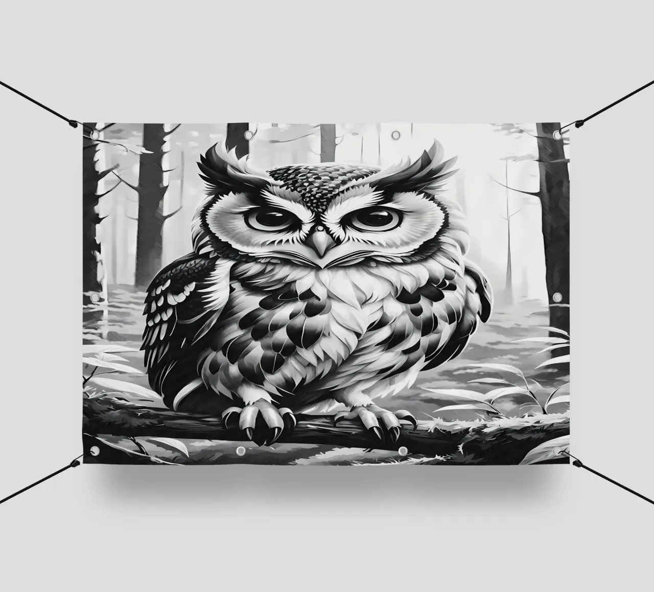 owl forest trees leaves pvc cover by Jennifer R Spyhalski