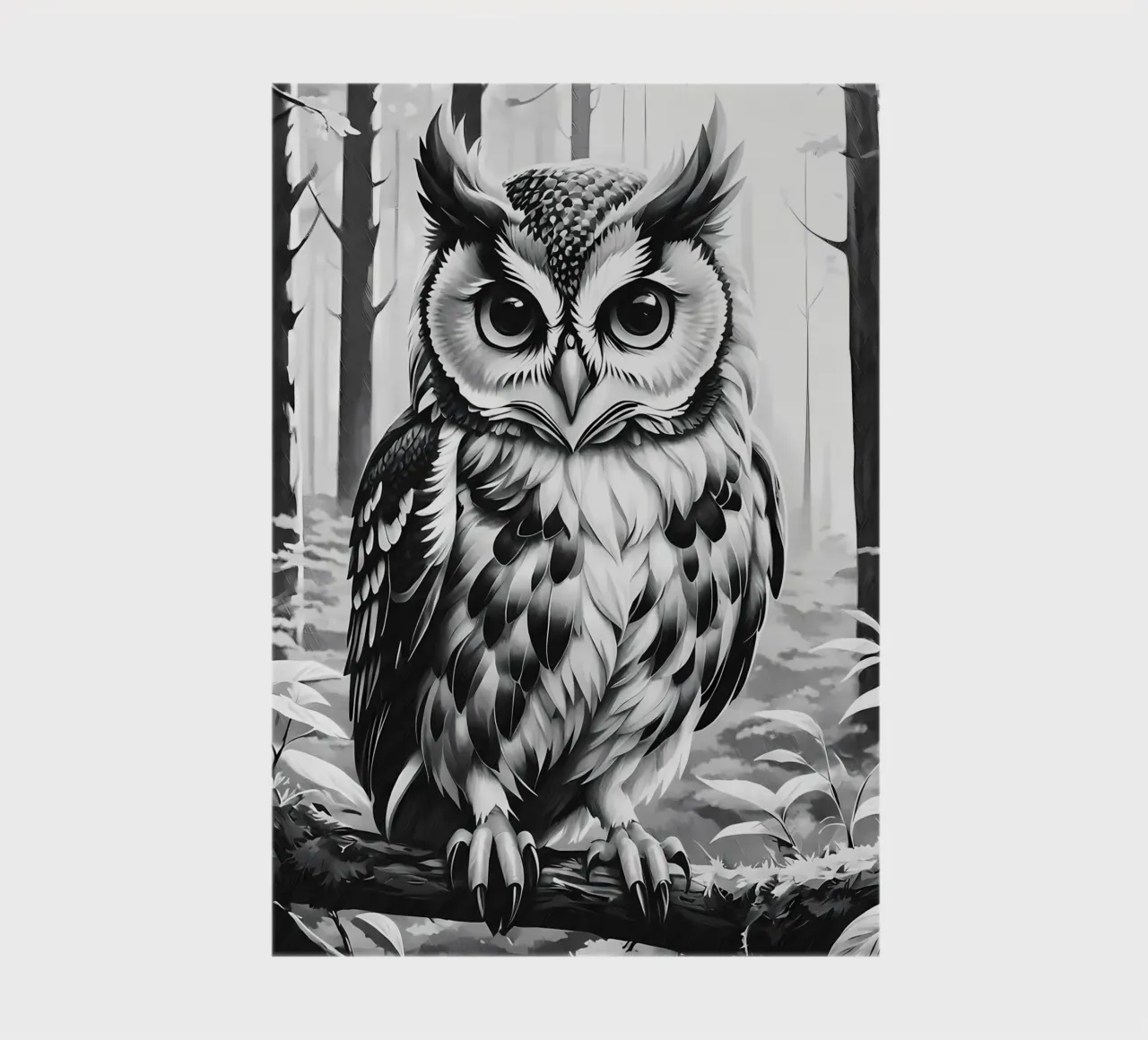 owl forest trees leaves notebook by Jennifer R Spyhalski