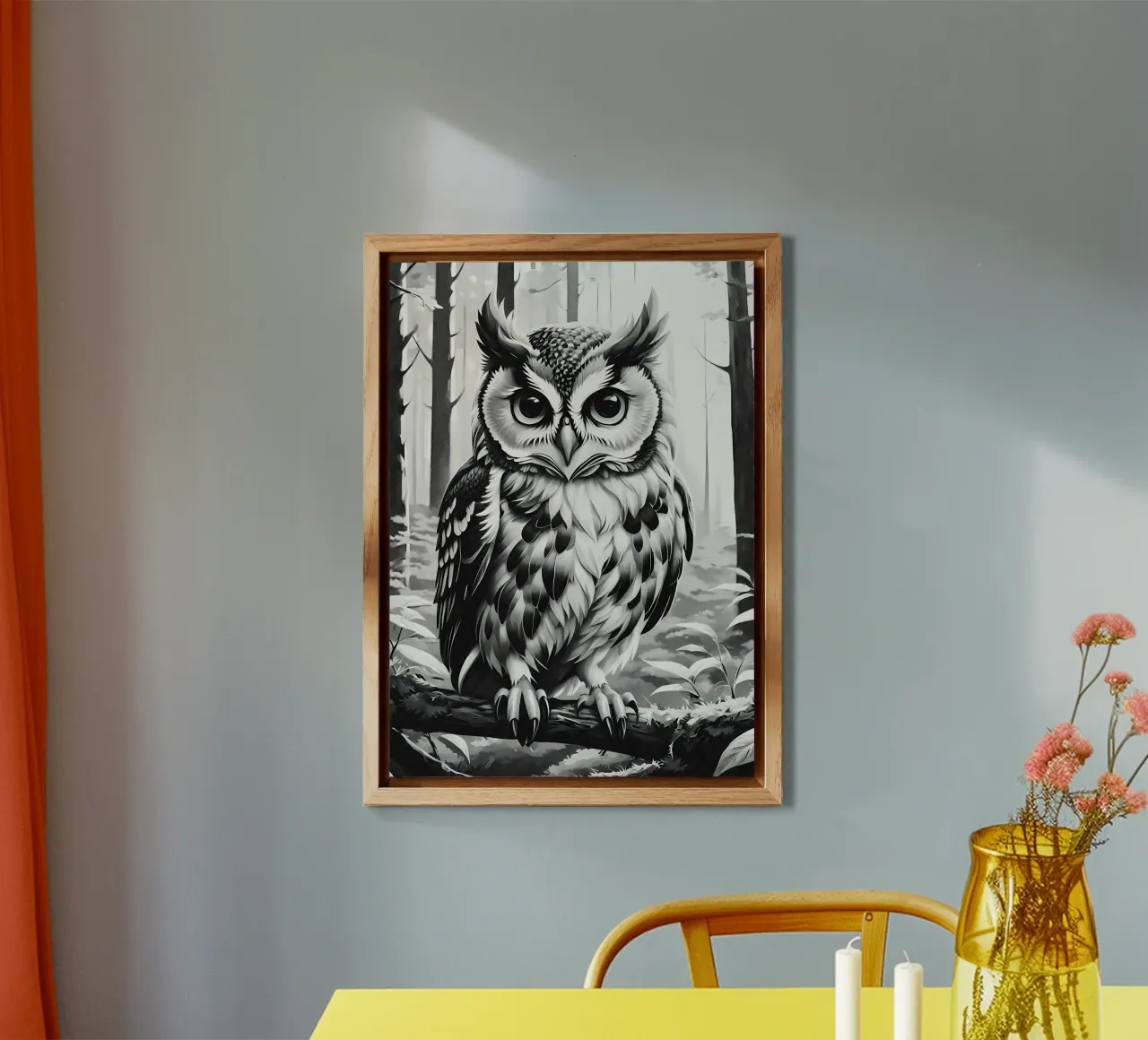 owl forest trees leaves forex plate by Jennifer R Spyhalski