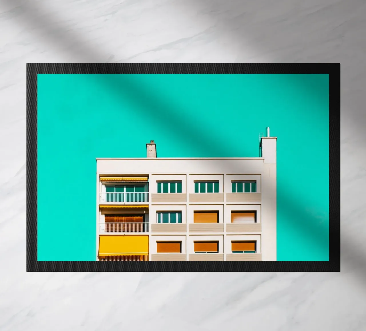 edificio cielo turchese zerbino da pastel color shape