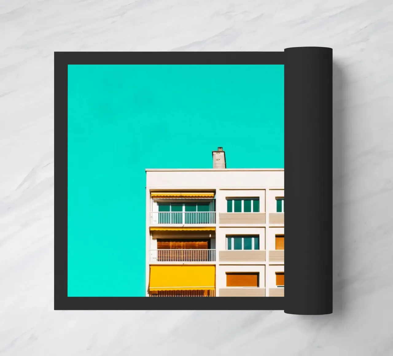 edificio cielo turchese zerbino da pastel color shape