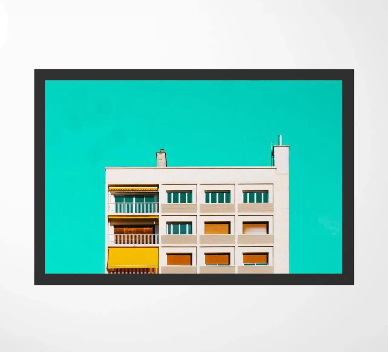 edificio cielo turchese zerbino da pastel color shape