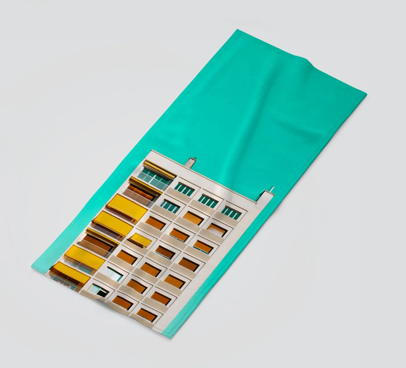 edificio cielo turchese telo mare da pastel color shape