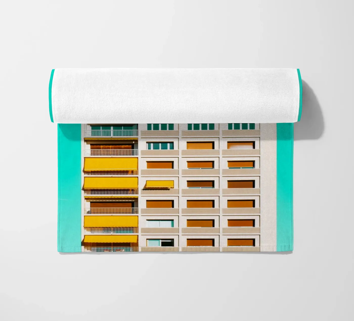 edificio cielo turchese telo mare da pastel color shape