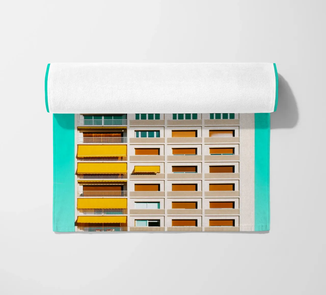 edificio cielo turchese telo mare da pastel color shape