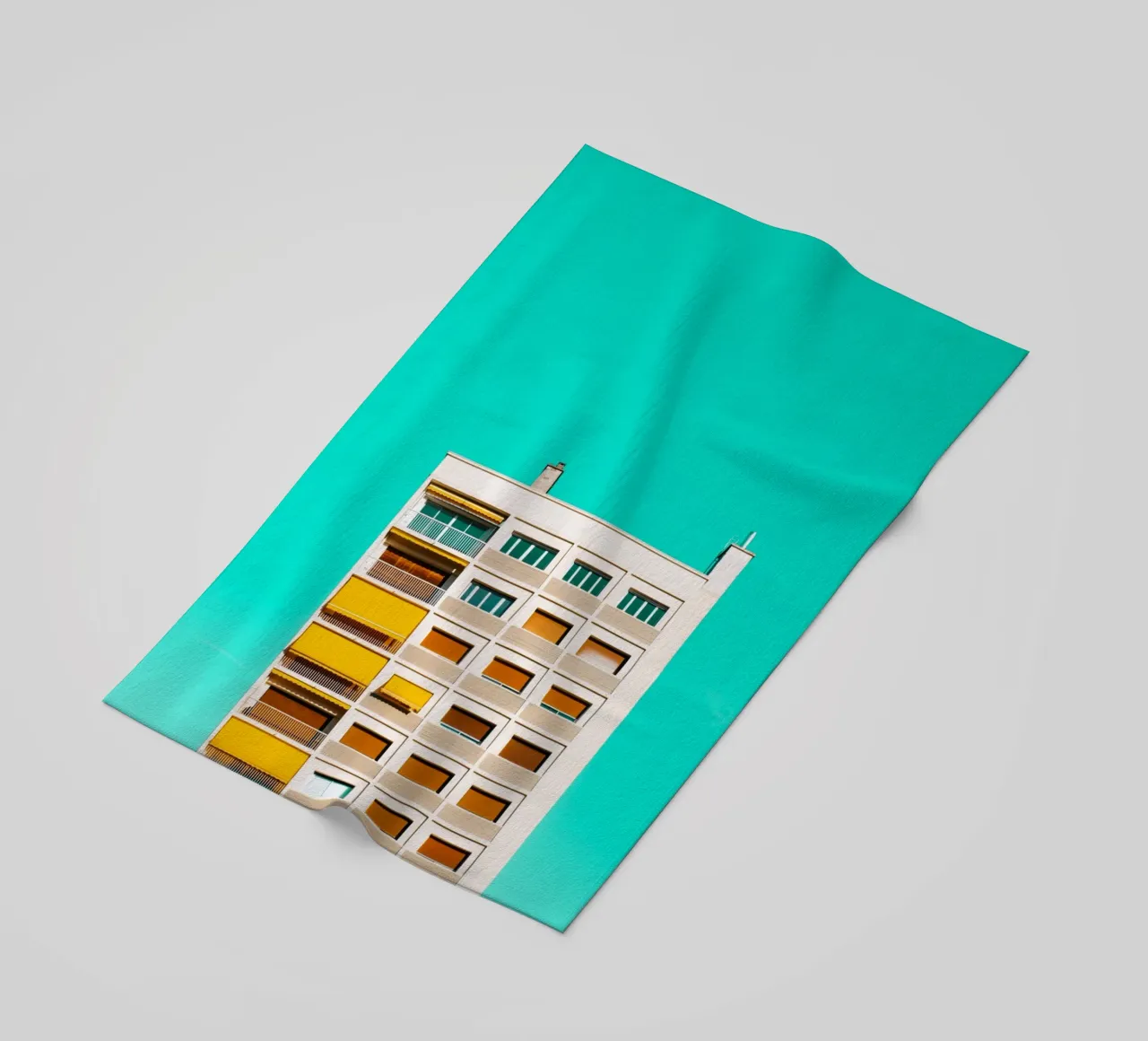 edificio cielo turchese telo mare da pastel color shape