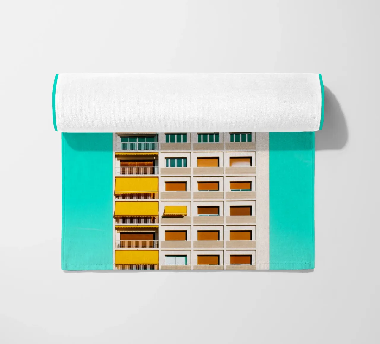 edificio cielo turchese telo mare da pastel color shape