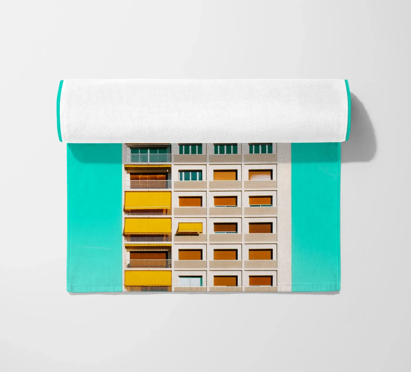 edificio cielo turchese telo mare da pastel color shape