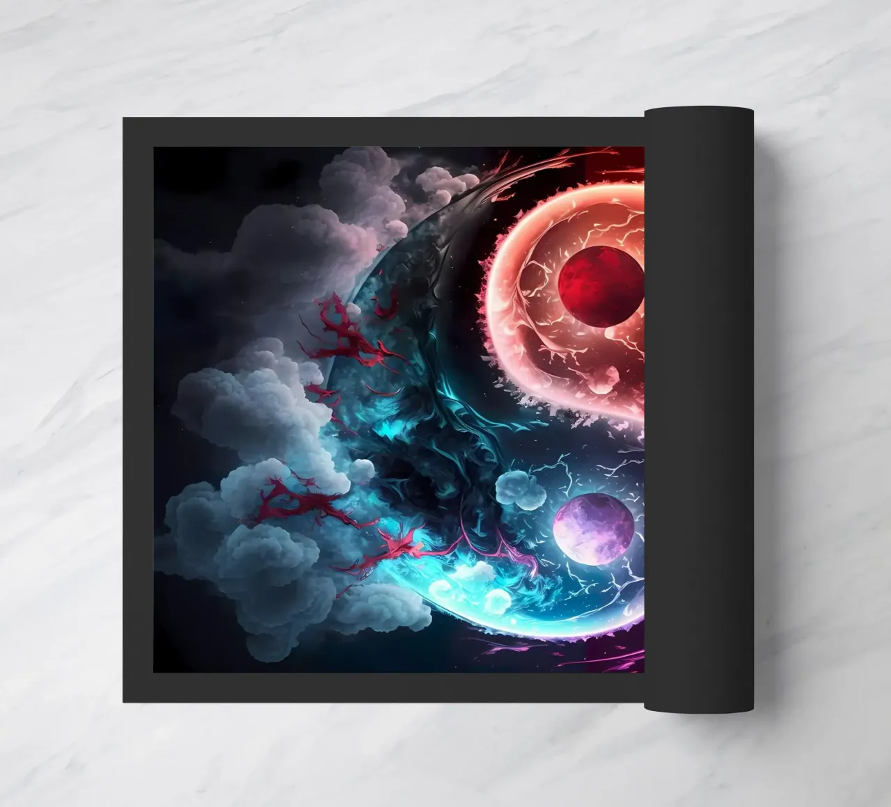 yin-yang balance dualism doormat by BacsicRonBaleShop