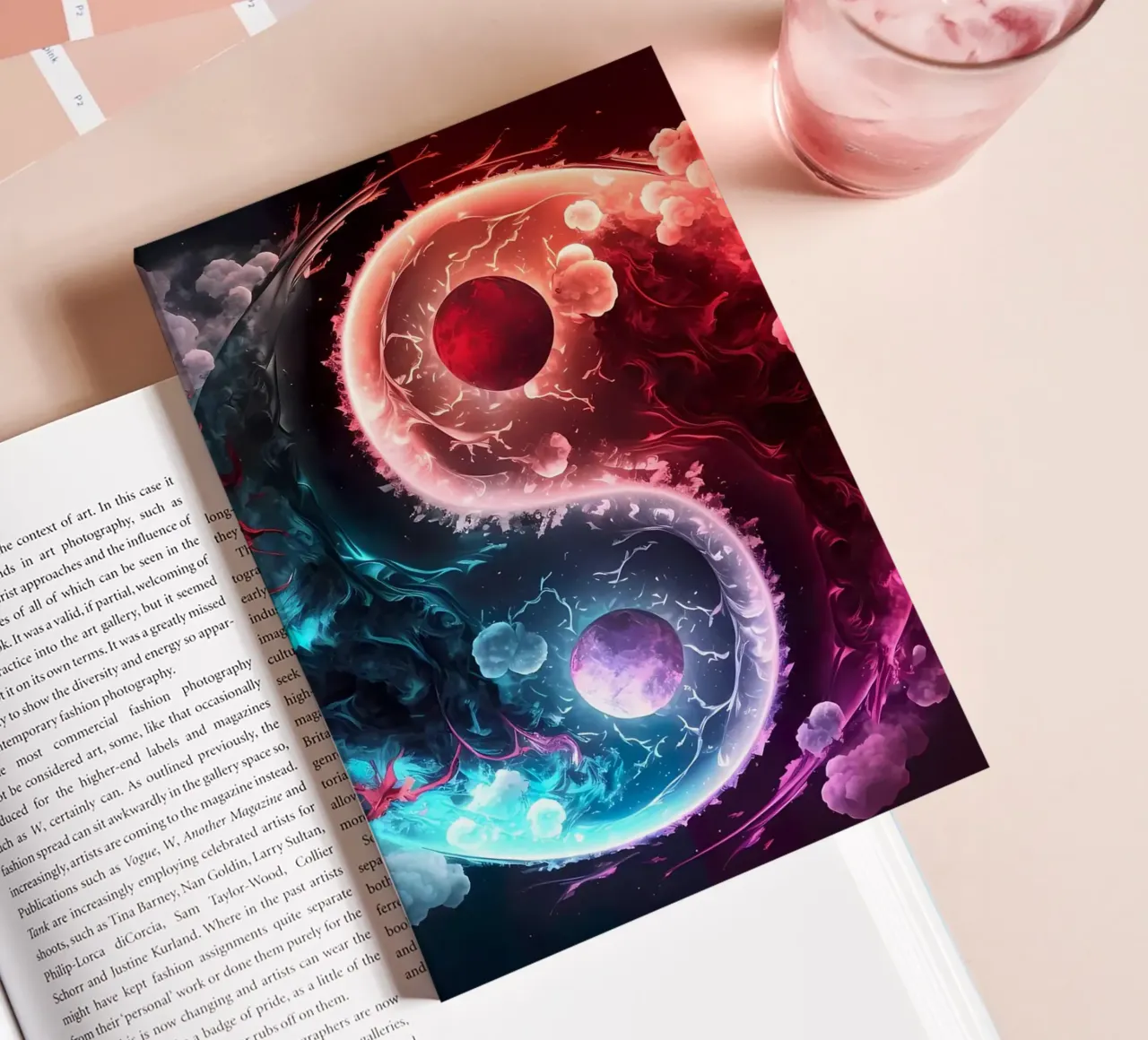 yin-yang balance dualism notebook by BacsicRonBaleShop