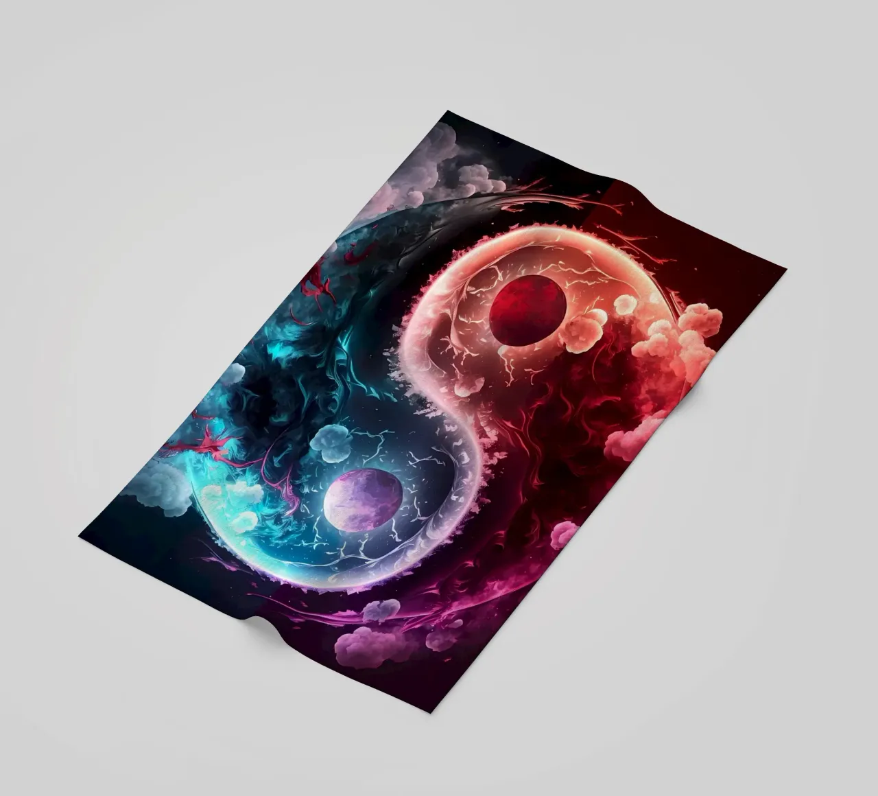yin-yang balance dualism beach towel by BacsicRonBaleShop