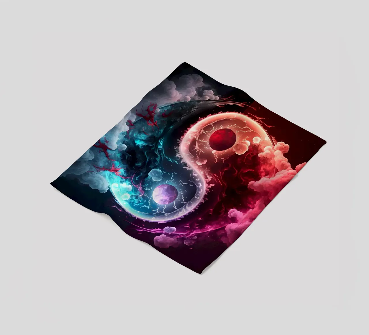 yin-yang balance dualism fleece blanket by BacsicRonBaleShop
