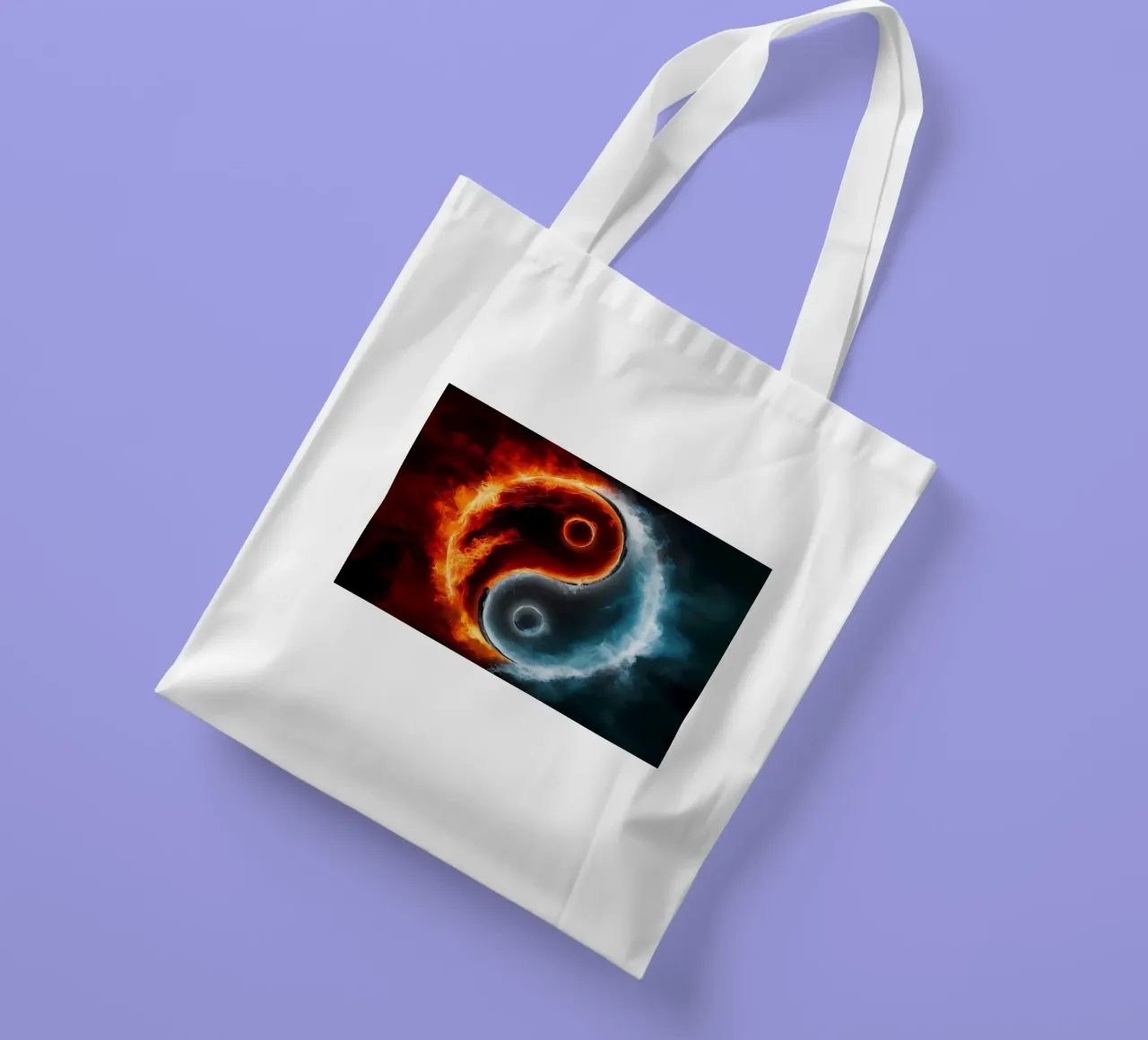 yin-yang fuoco ghiaccio borsa in juta da BacsicRonBaleShop