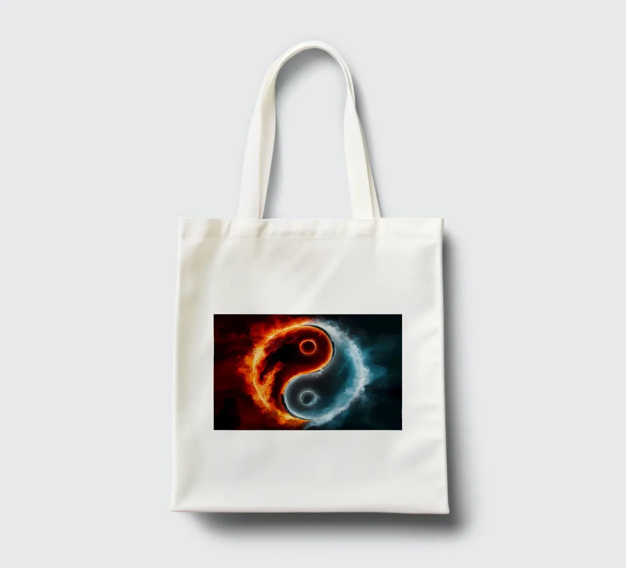 yin-yang fuoco ghiaccio borsa in juta da BacsicRonBaleShop