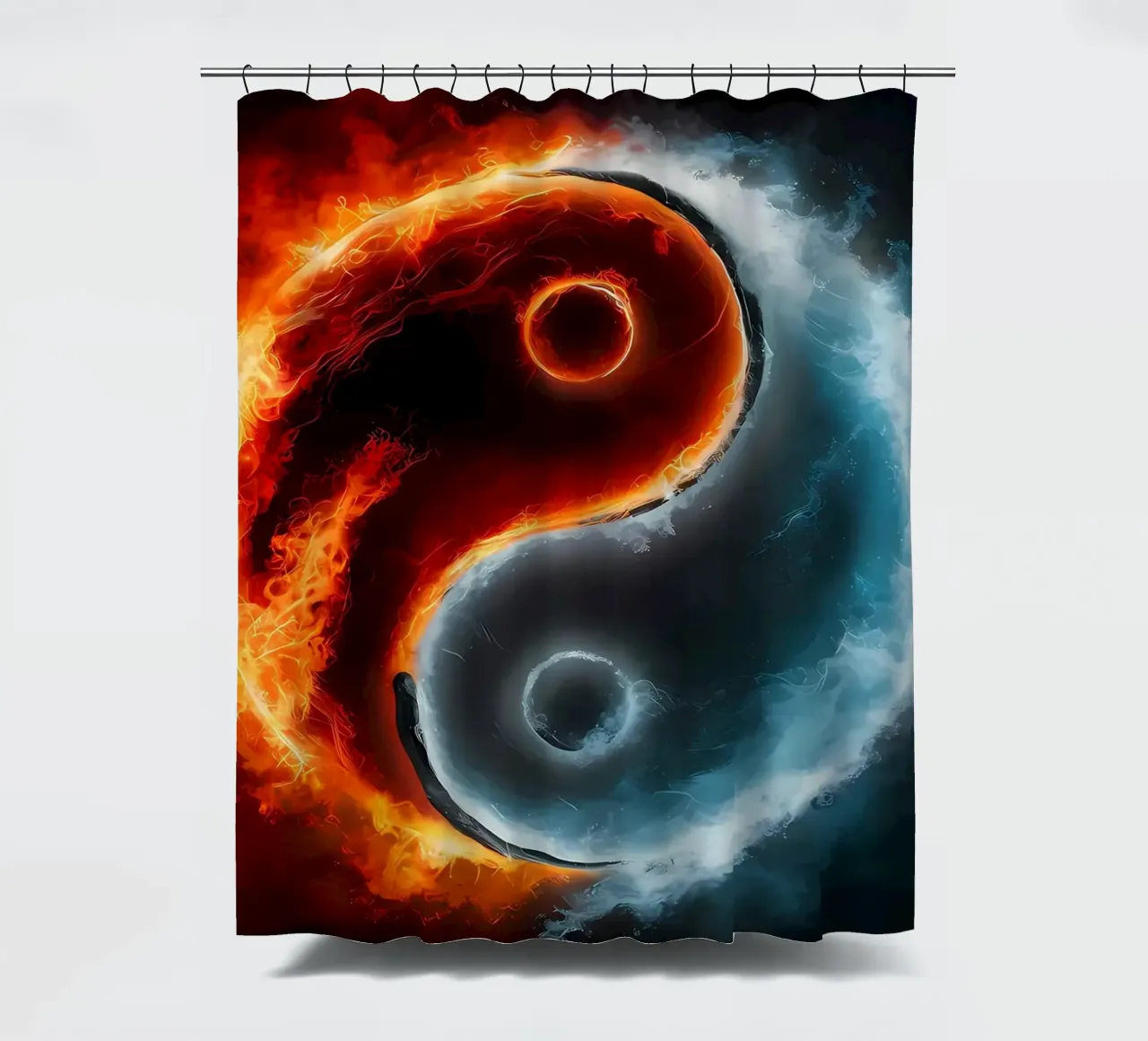yin-yang fuoco ghiaccio tenda da doccia da BacsicRonBaleShop