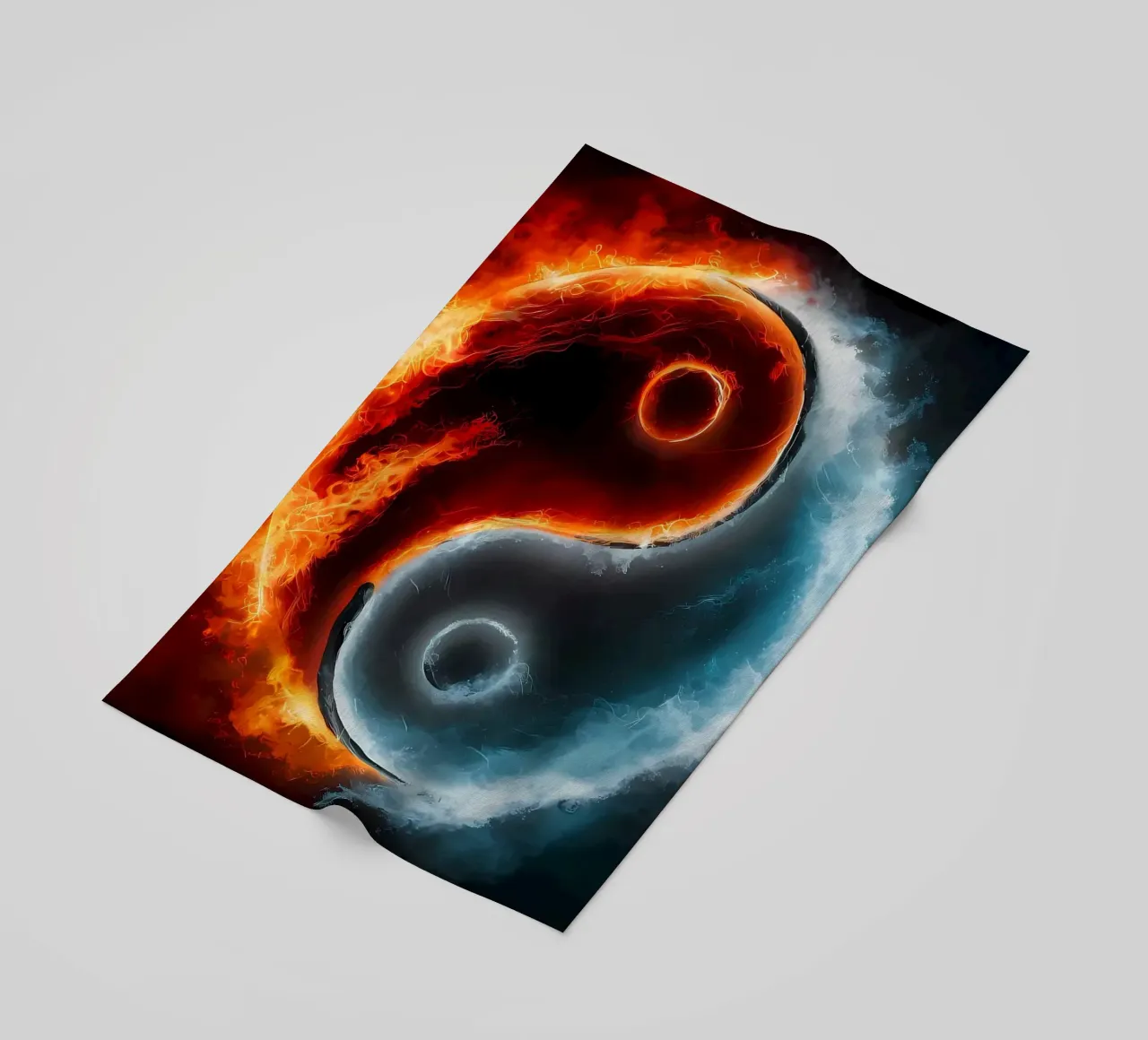 yin-yang fuoco ghiaccio telo mare da BacsicRonBaleShop