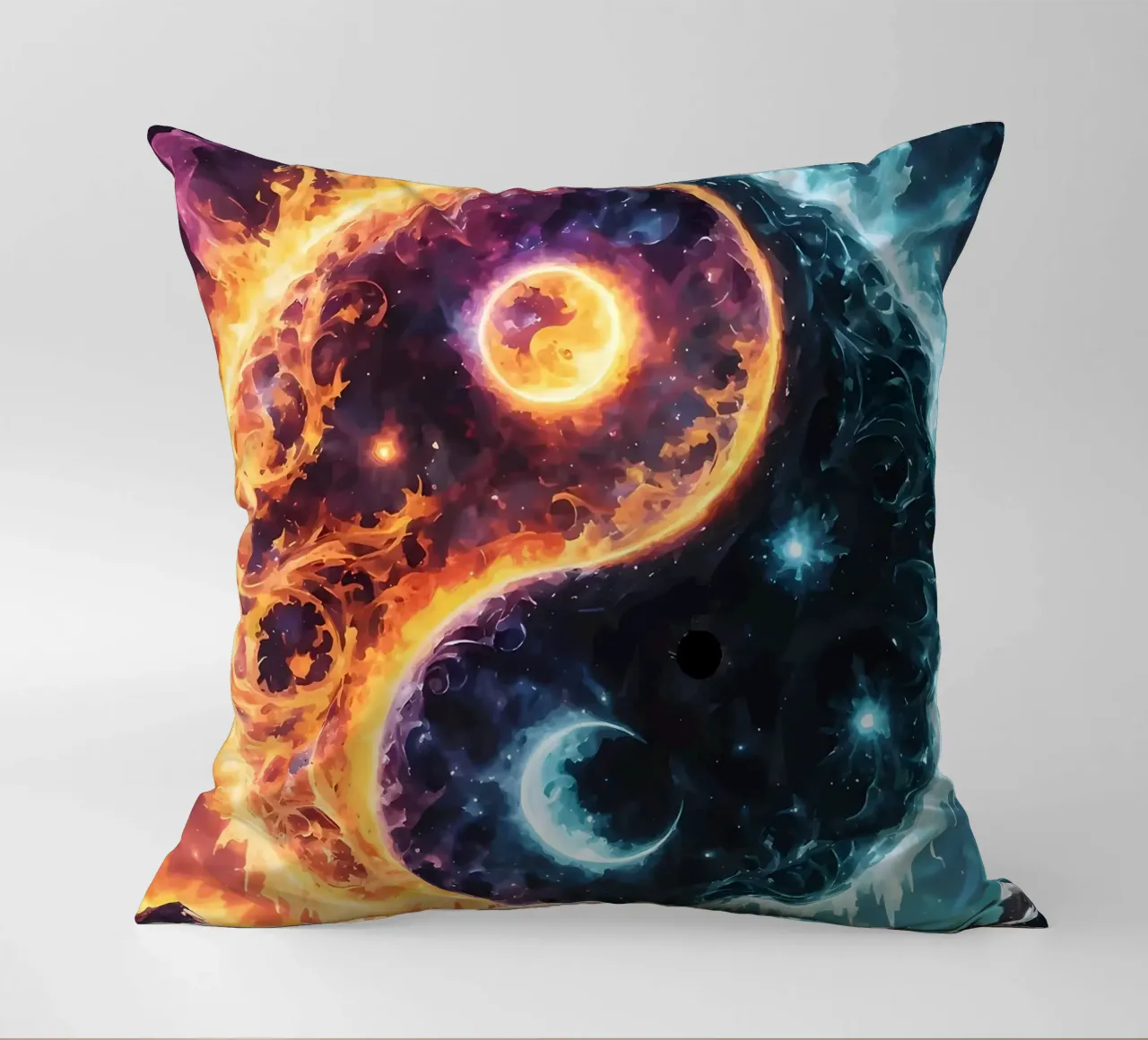 equilibrio yin-yang fuoco ghiaccio cuscino da BacsicRonBaleShop