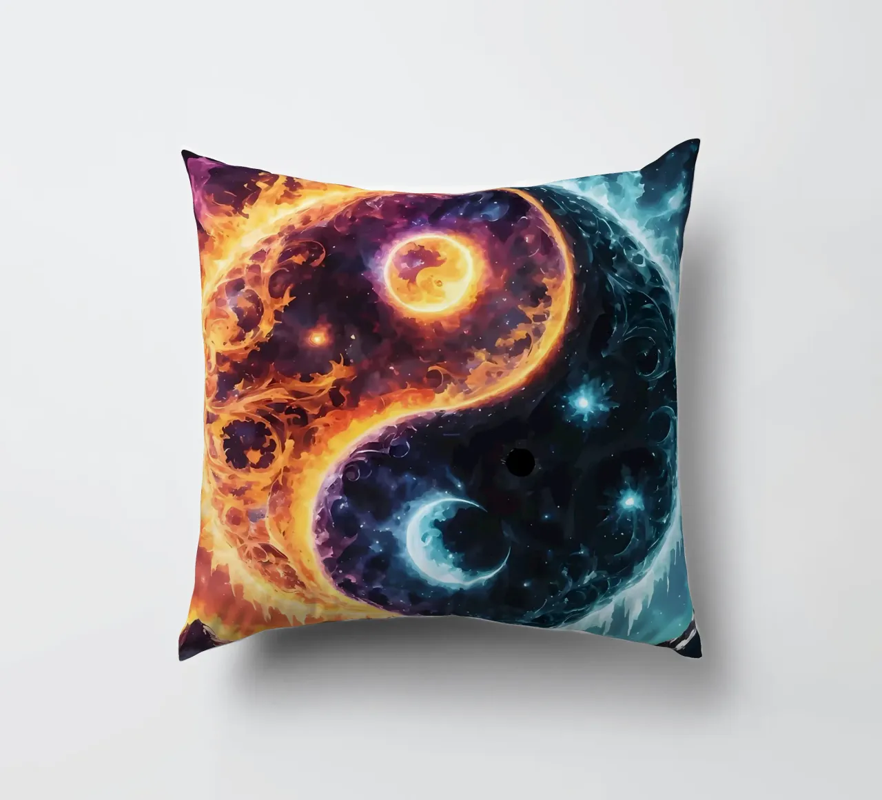 equilibrio yin-yang fuoco ghiaccio cuscino da BacsicRonBaleShop