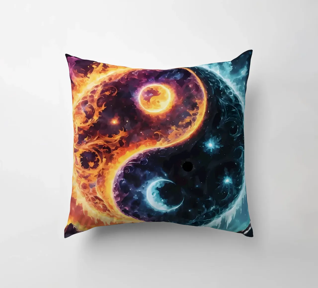 equilibrio yin-yang fuoco ghiaccio cuscino da BacsicRonBaleShop