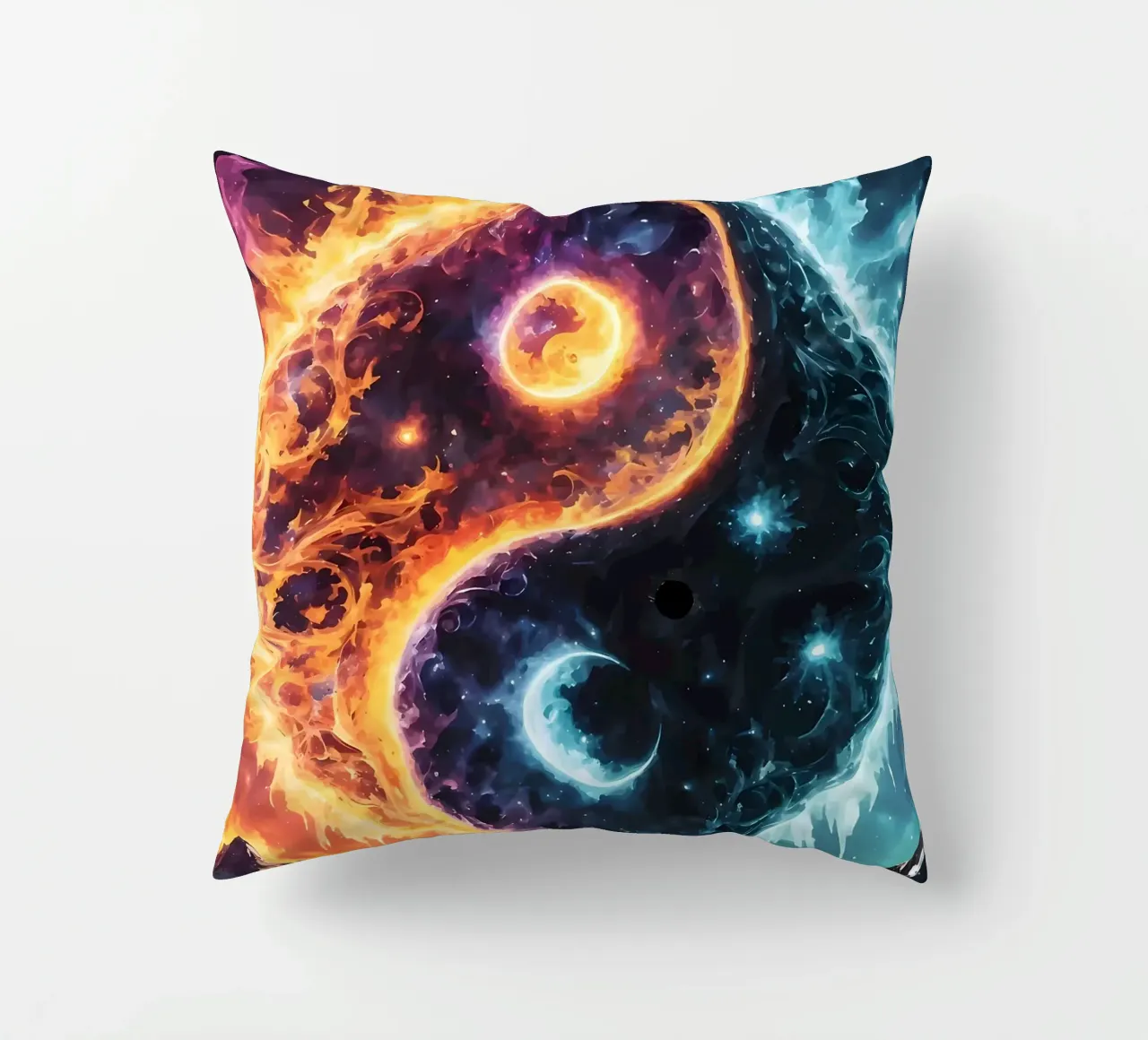 equilibrio yin-yang fuoco ghiaccio cuscino da BacsicRonBaleShop