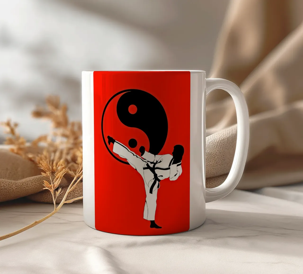 arti marziali yin-yang karate tazza in ceramica da BacsicRonBaleShop