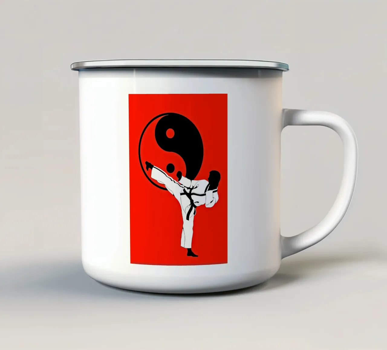 arti marziali yin-yang karate tazza in smalto da BacsicRonBaleShop
