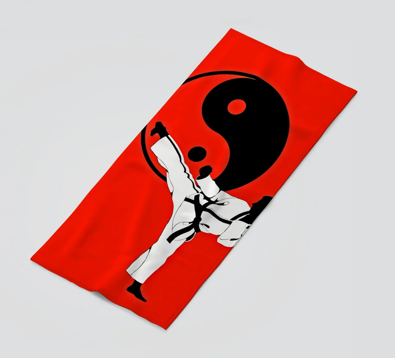 yin-yang martial arts karate beach towel by BacsicRonBaleShop