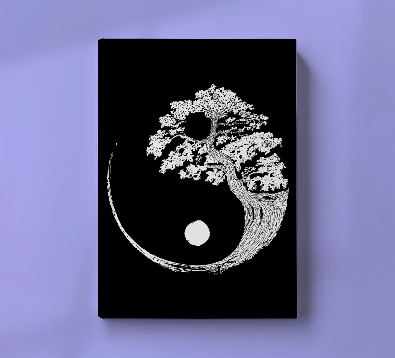 yin-yang tree circle notebook by BacsicRonBaleShop