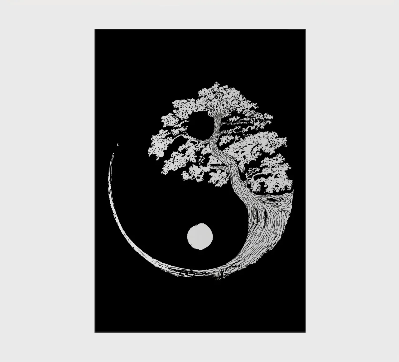 yin-yang tree circle notebook by BacsicRonBaleShop