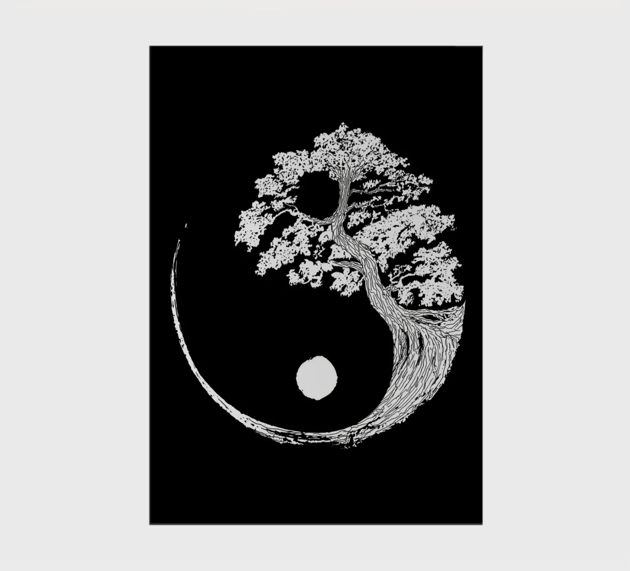 yin-yang tree circle notebook by BacsicRonBaleShop
