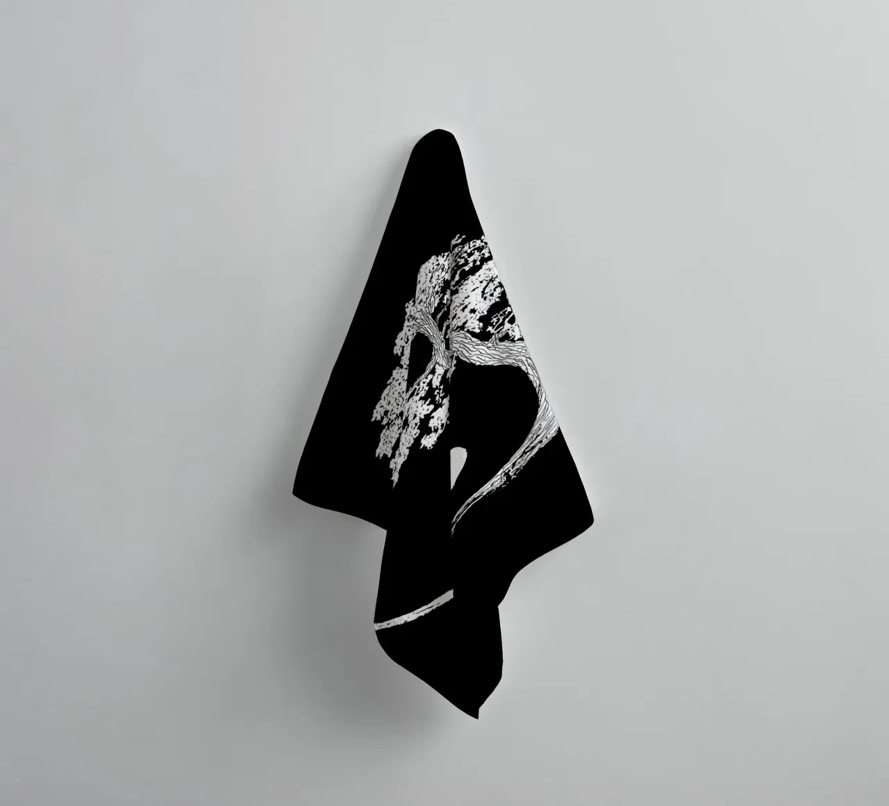 yin-yang tree circle towel by BacsicRonBaleShop