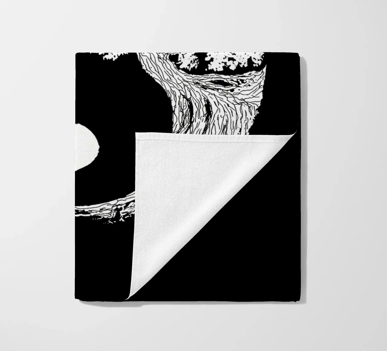 yin-yang tree circle beach towel by BacsicRonBaleShop