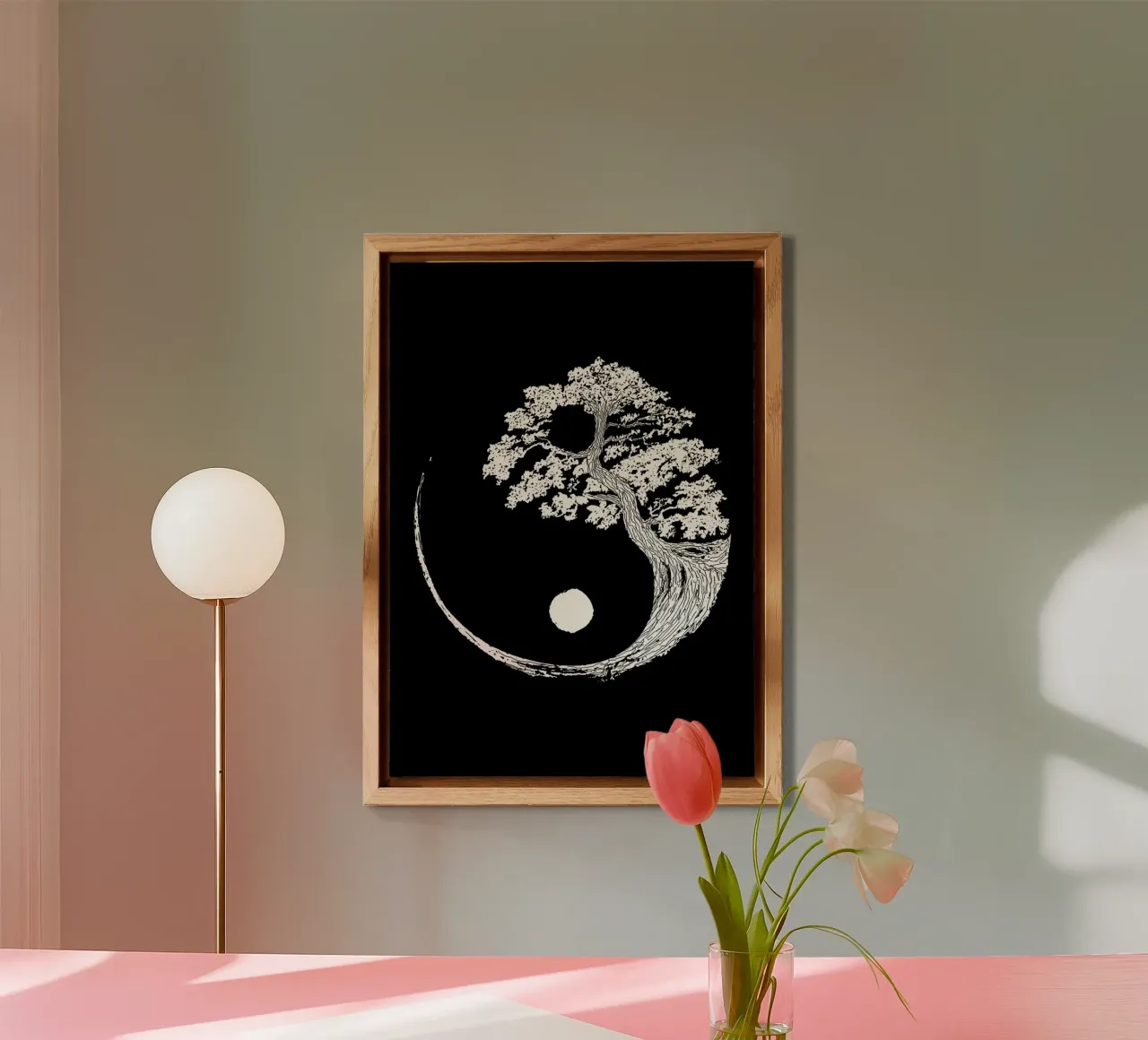 cerchio dell'albero yin-yang alluminio dibond da BacsicRonBaleShop