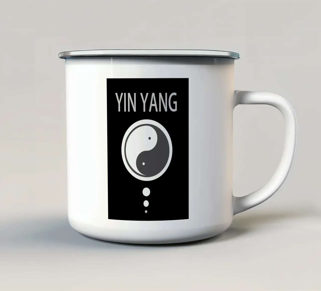 simbolo di equilibrio yin yang tazza in smalto da BacsicRonBaleShop