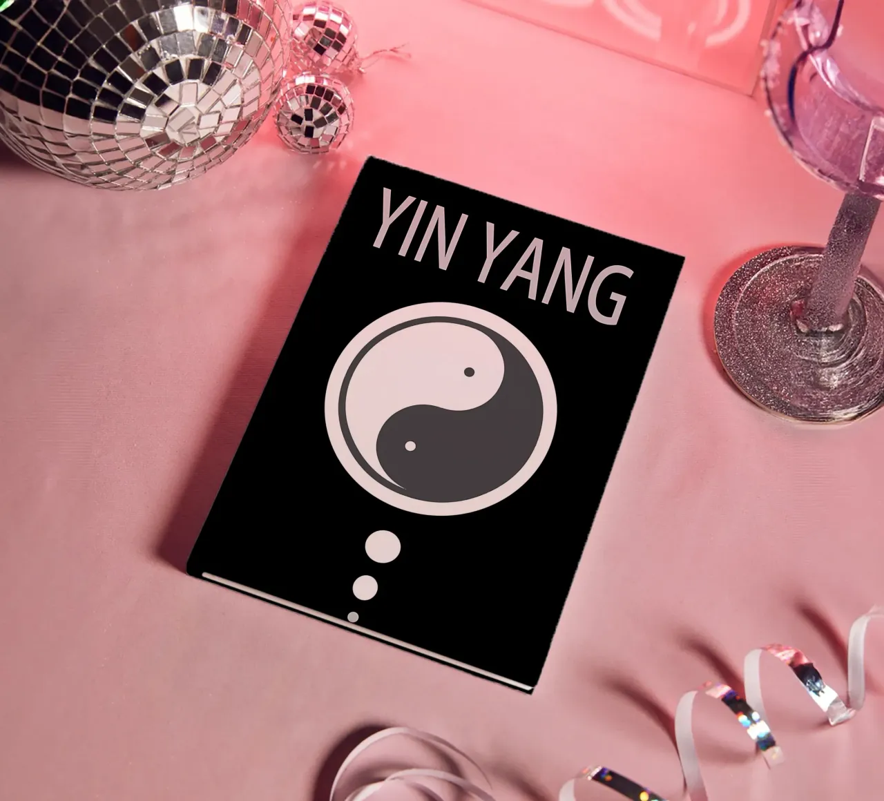 yin yang balance symbol notebook by BacsicRonBaleShop