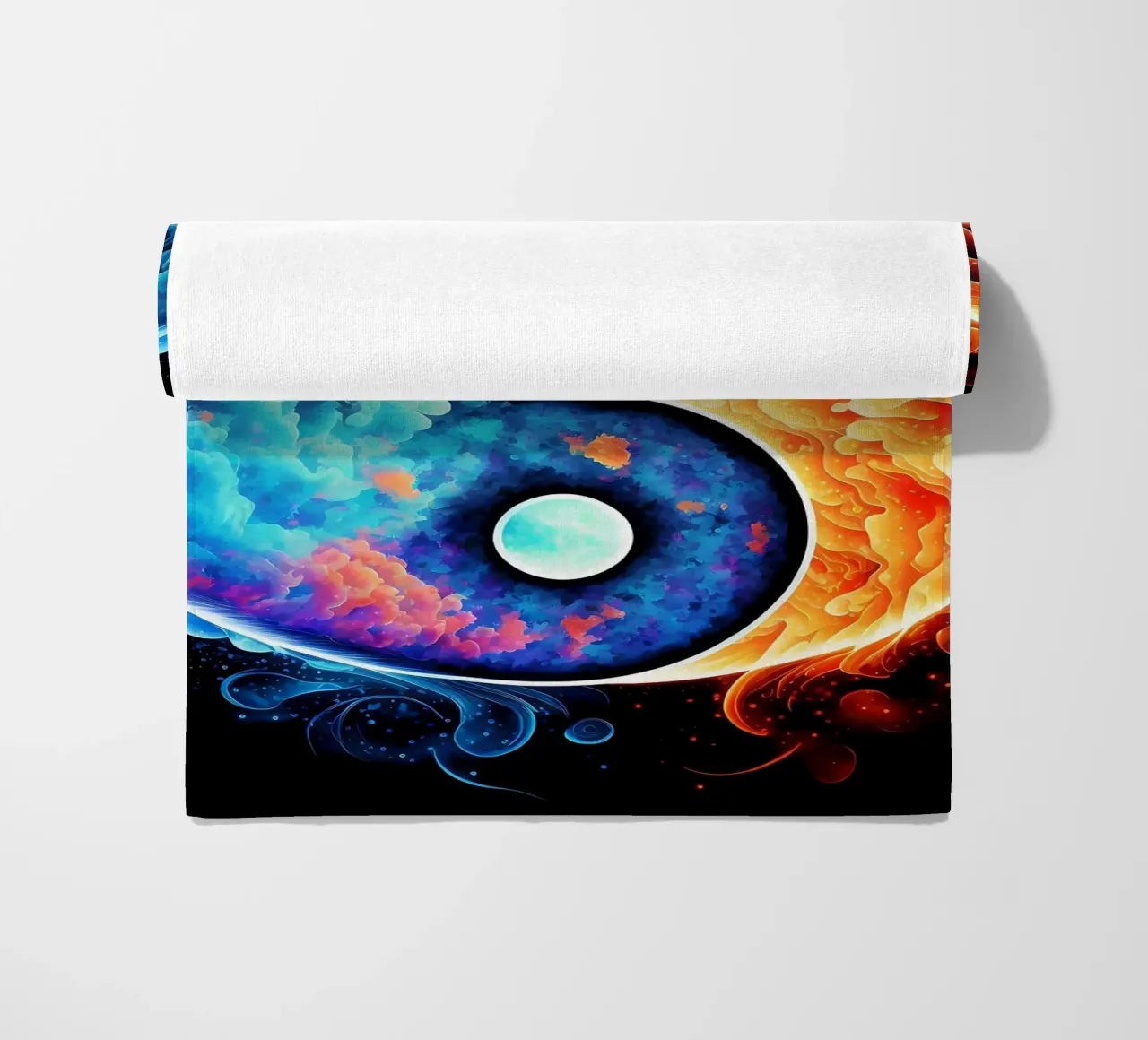yin-yang balance beach towel by BacsicRonBaleShop