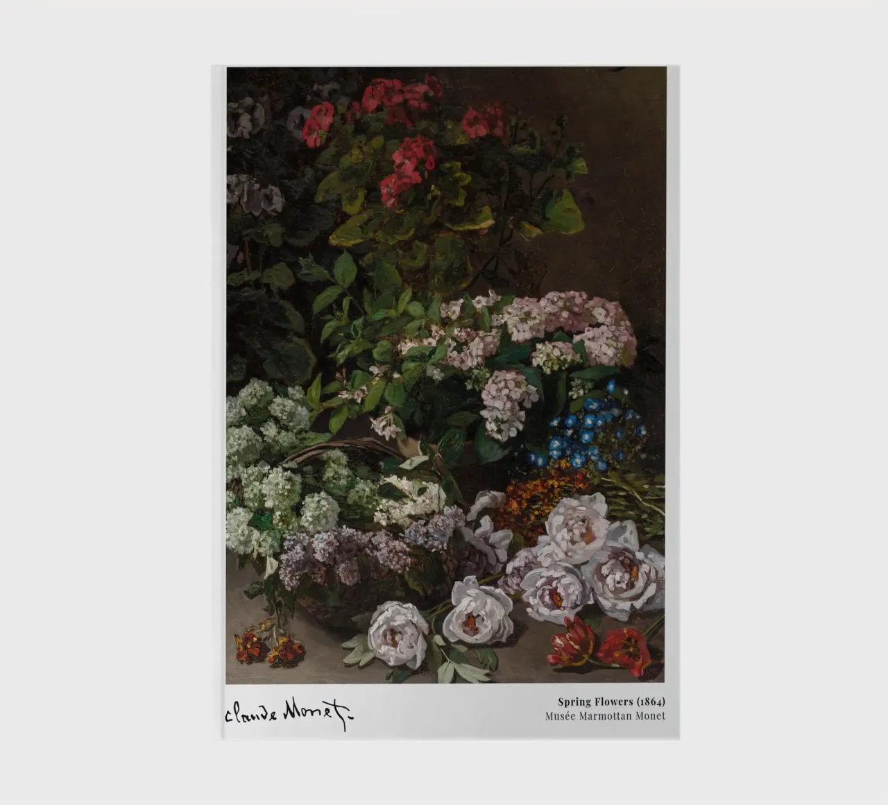 Monet Spring Flowers 1864 notebook by Jam Poster