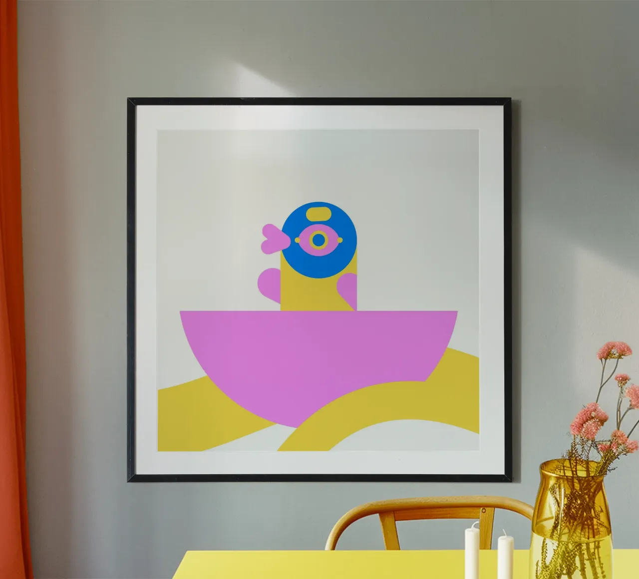 uccello dai colori vivaci poster da pastel color shape