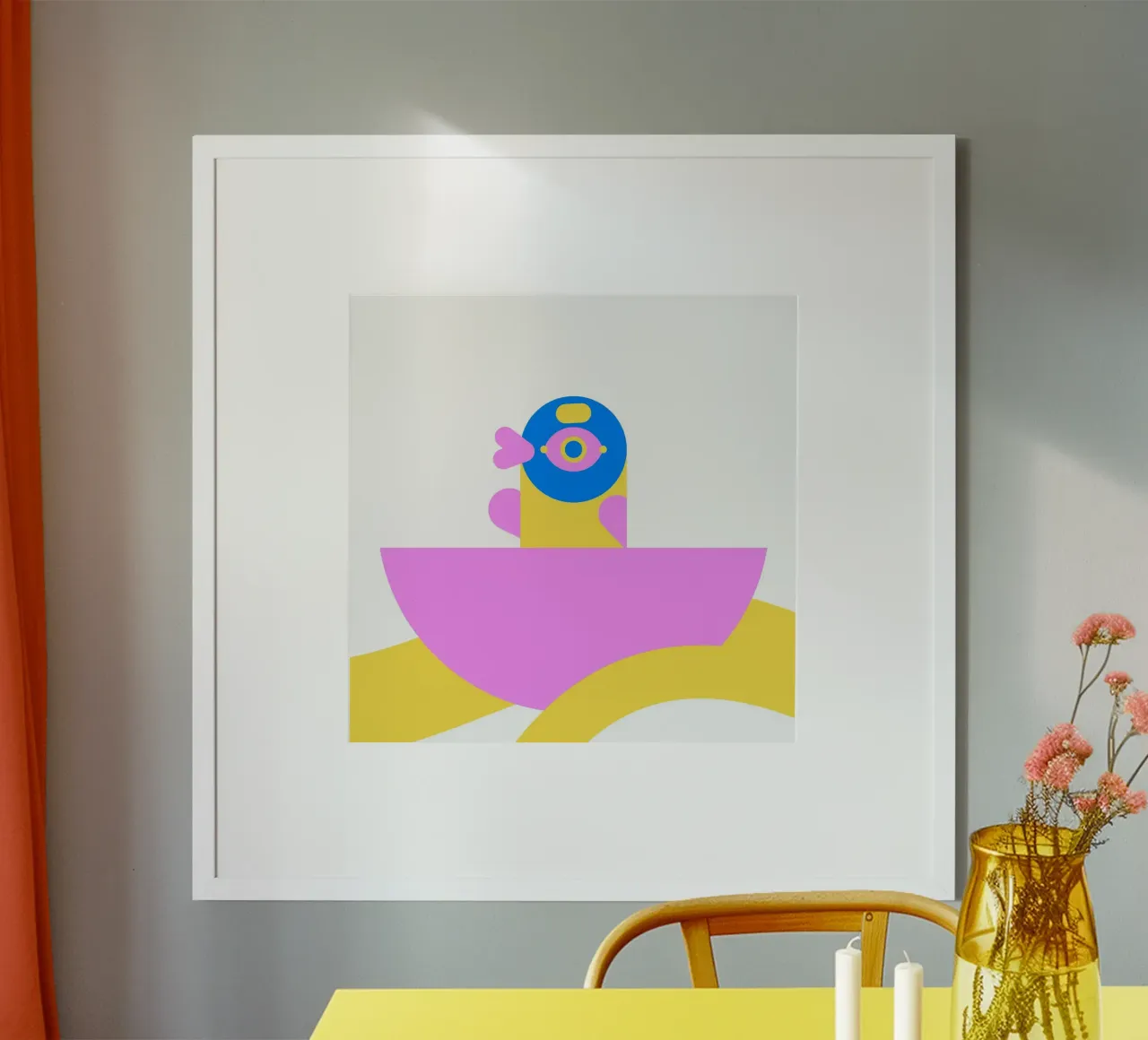 uccello dai colori vivaci poster da pastel color shape