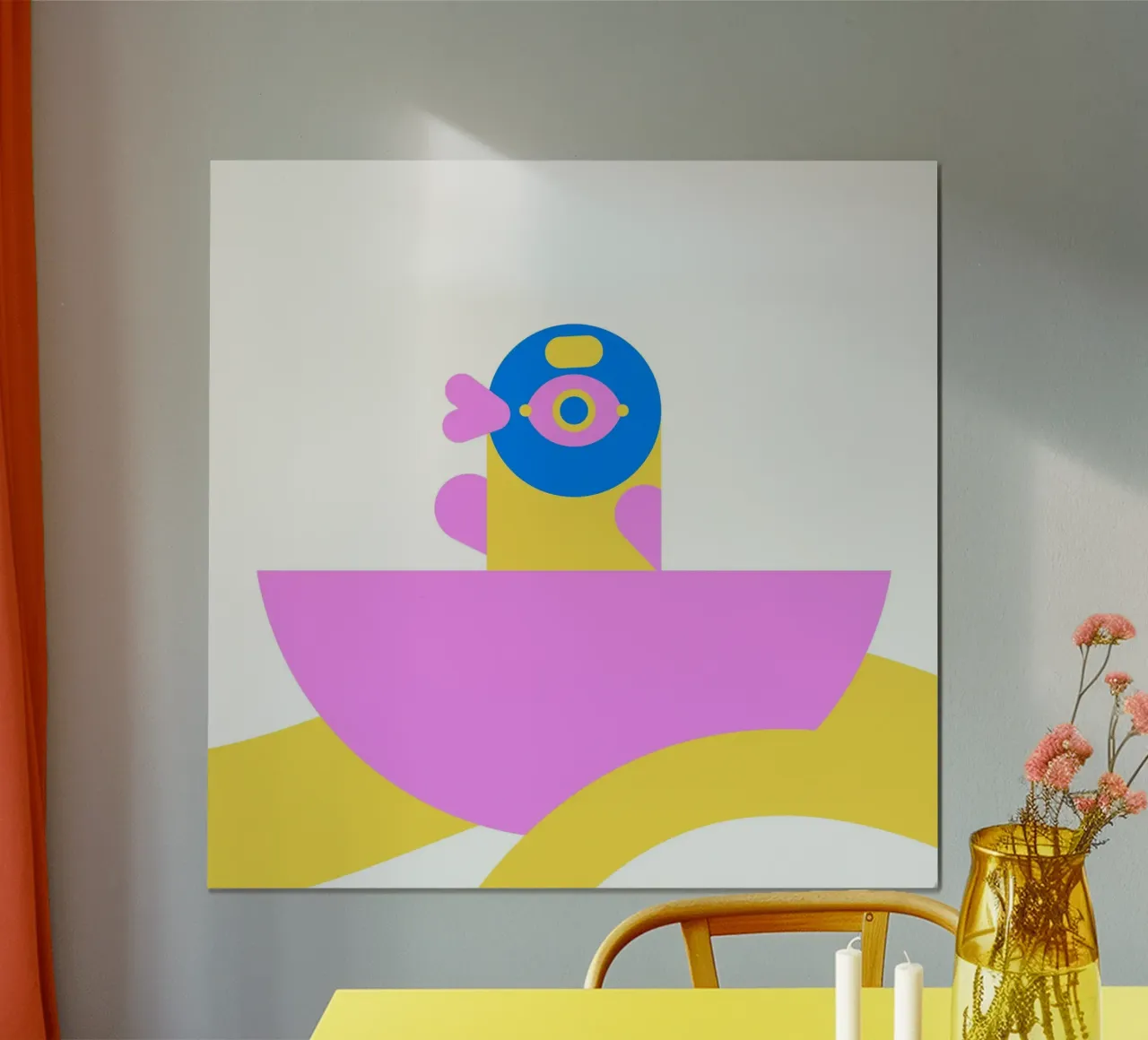 uccello dai colori vivaci poster da pastel color shape