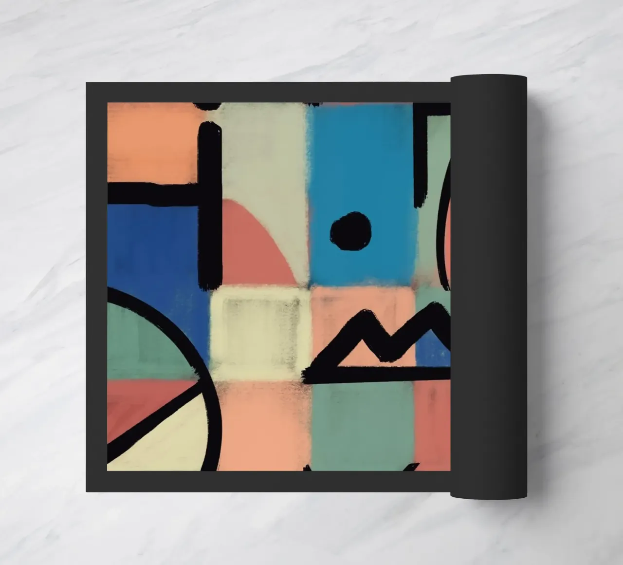 Of grid and symbols doormat by Little Dean