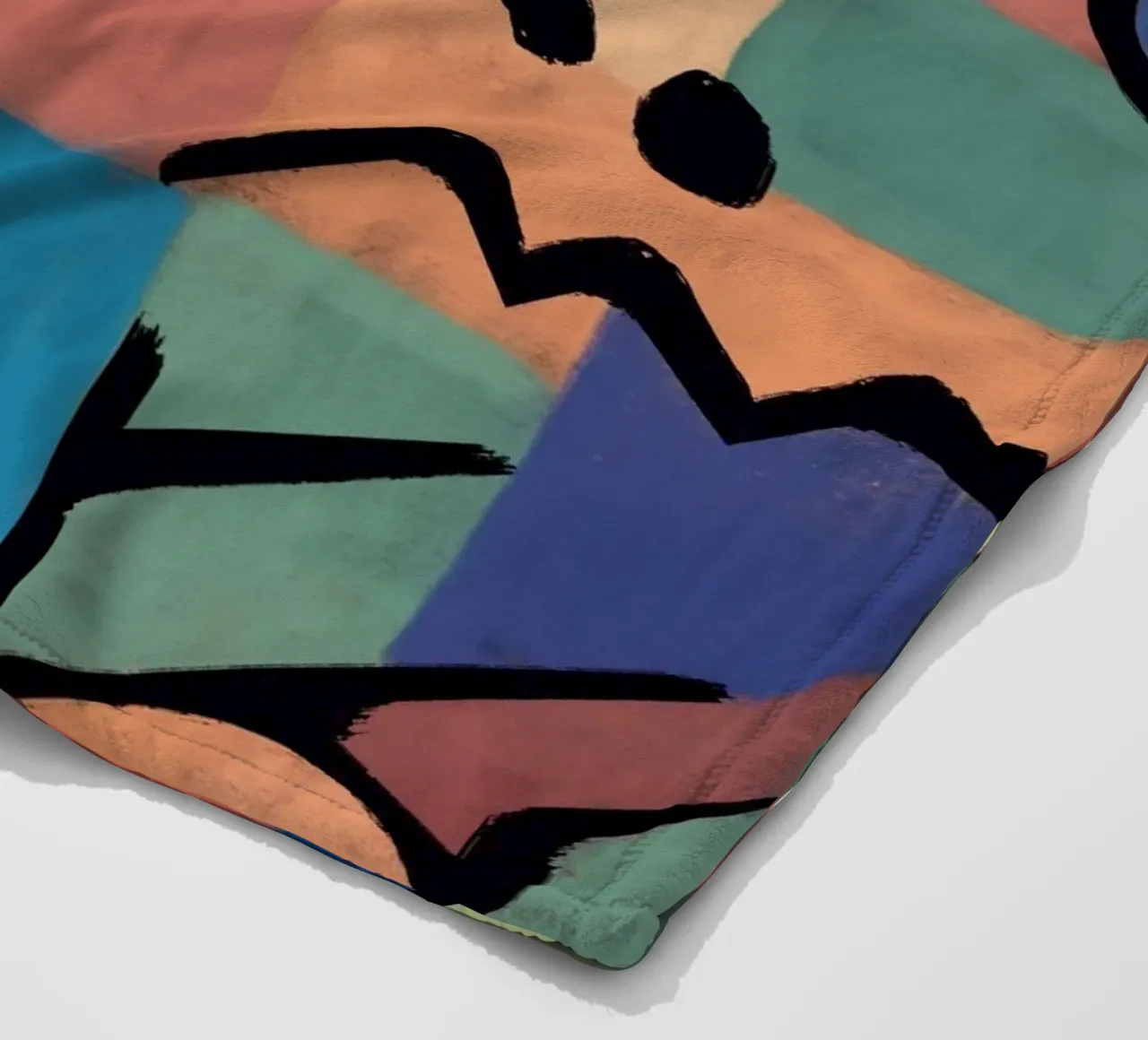Of grid and symbols fleece blanket by Little Dean