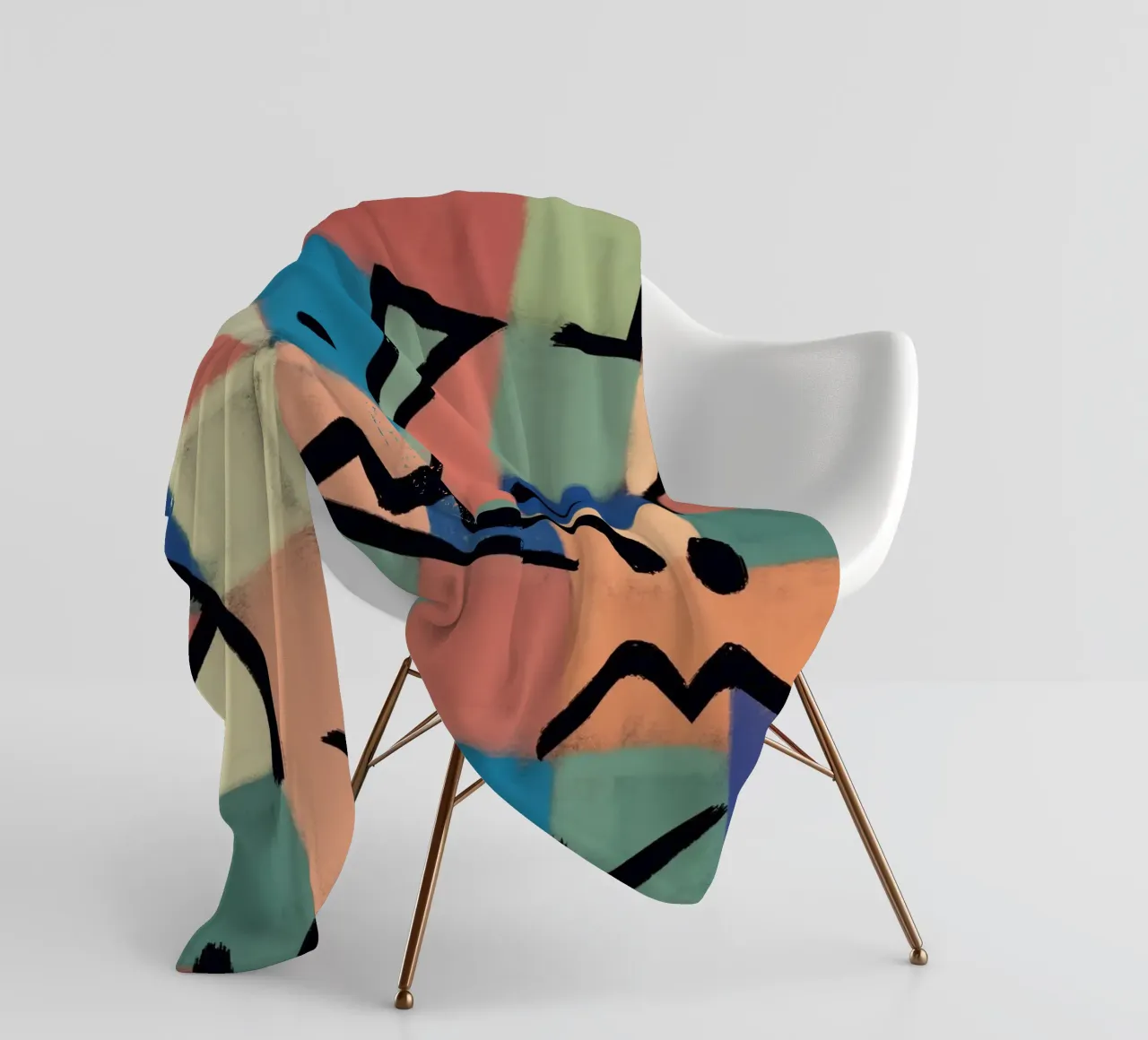 Of grid and symbols fleece blanket by Little Dean