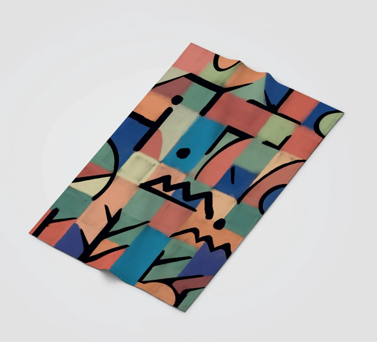Of grid and symbols fleece blanket by Little Dean